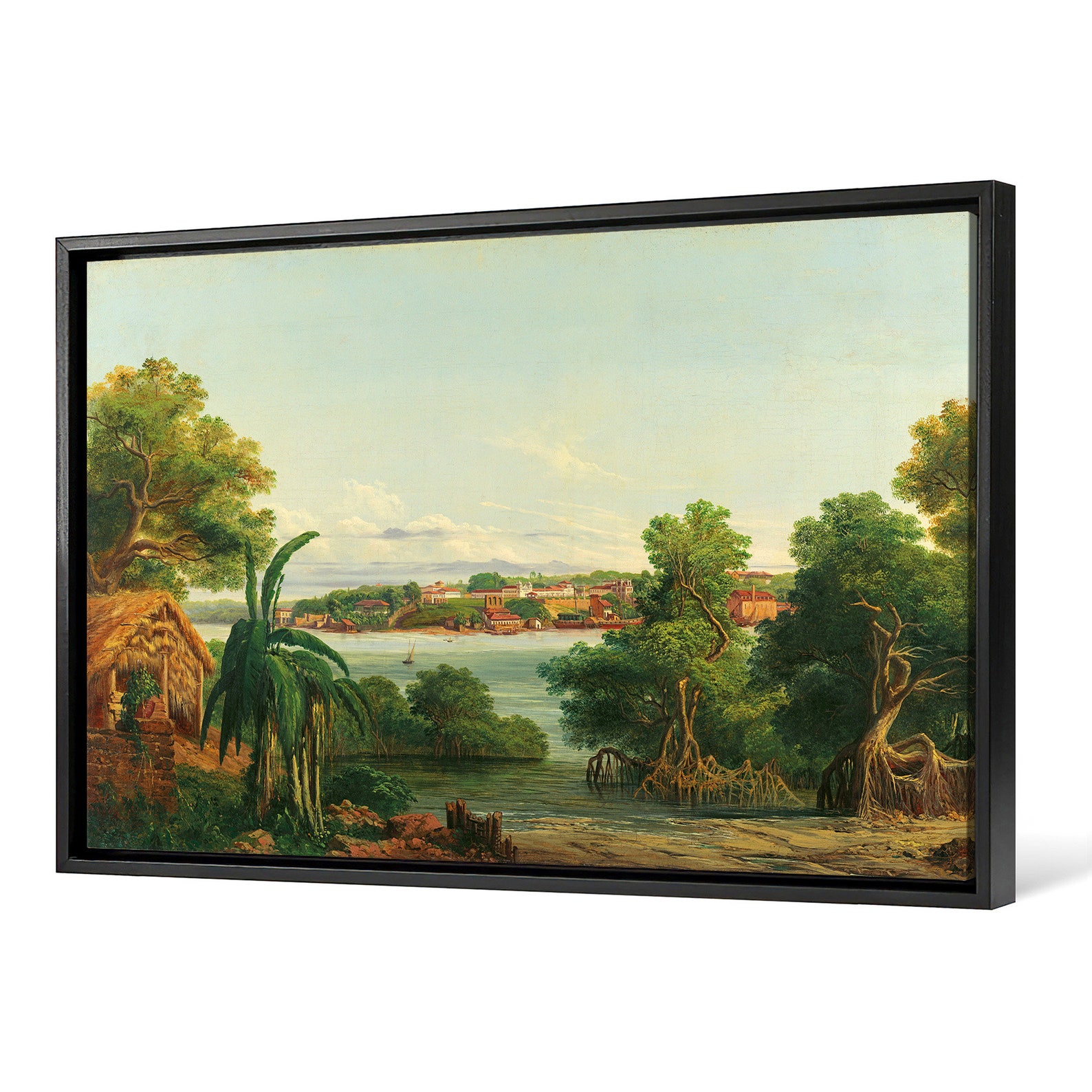 Riverside Woods Scenery, Riverside Cottages,canvas Print,canvas Art ...