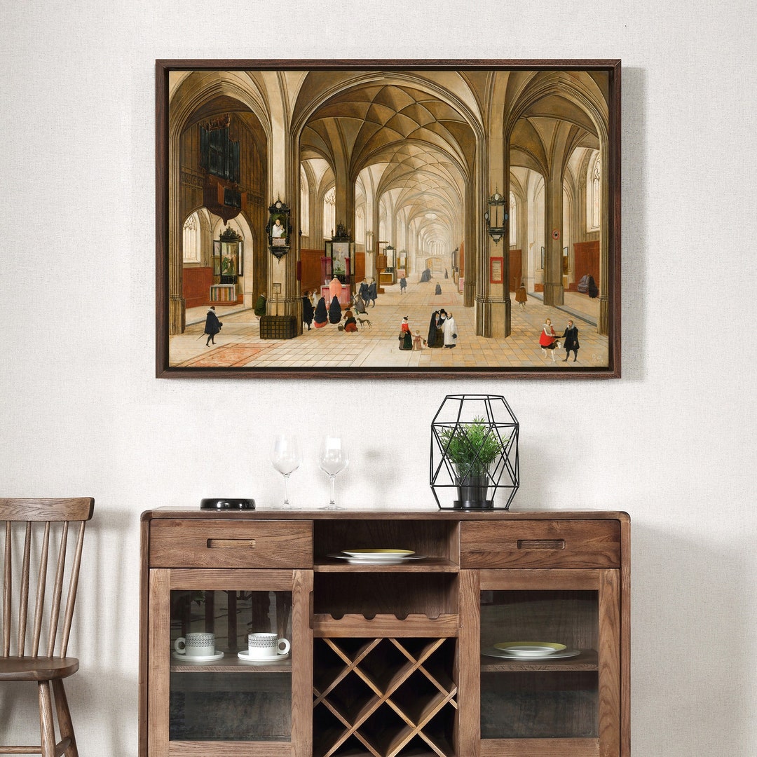 Pieter Neefs the Elder,interior of a Gothic Church,large Wall Art