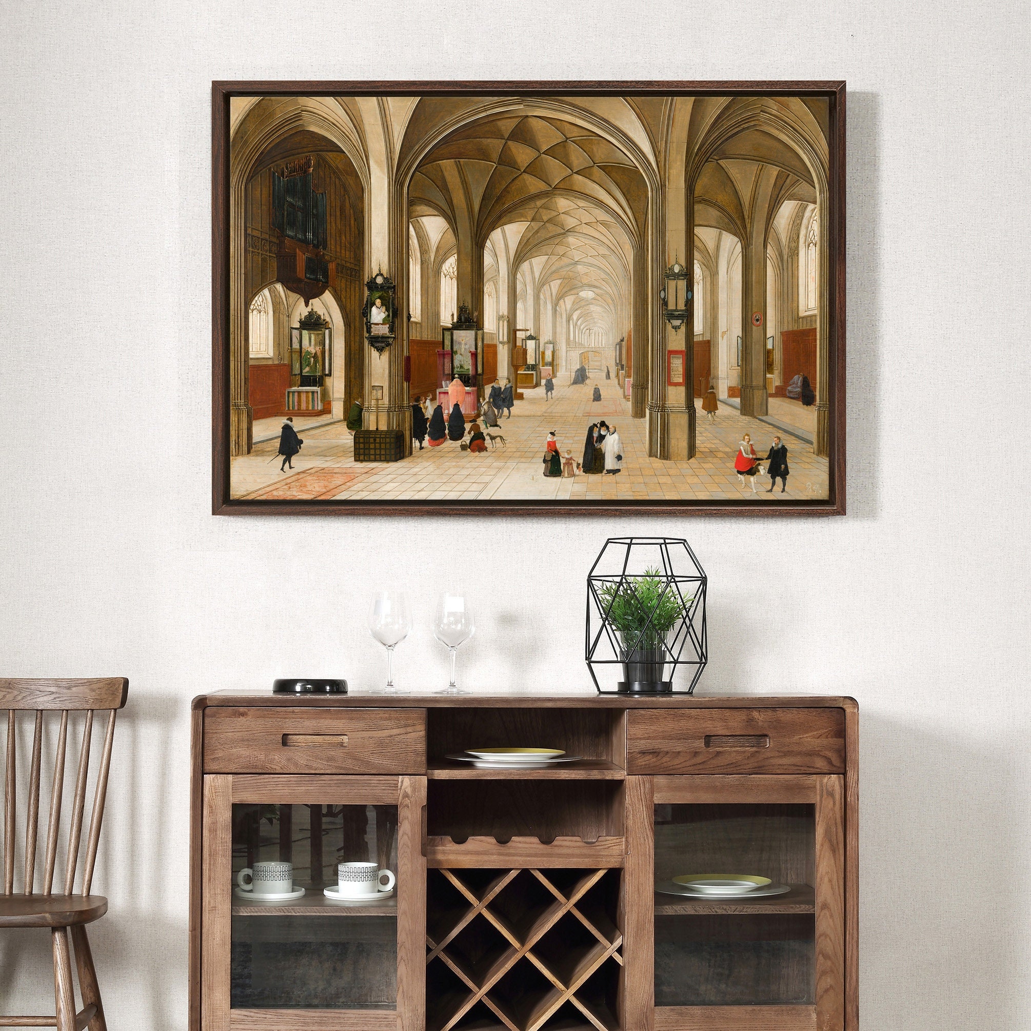 【洋書】PIETER PORTERS ブルーメンヴォールヘットインテリア Pieter Neefs the Elder,interior of a Gothic Church,large Wall Art