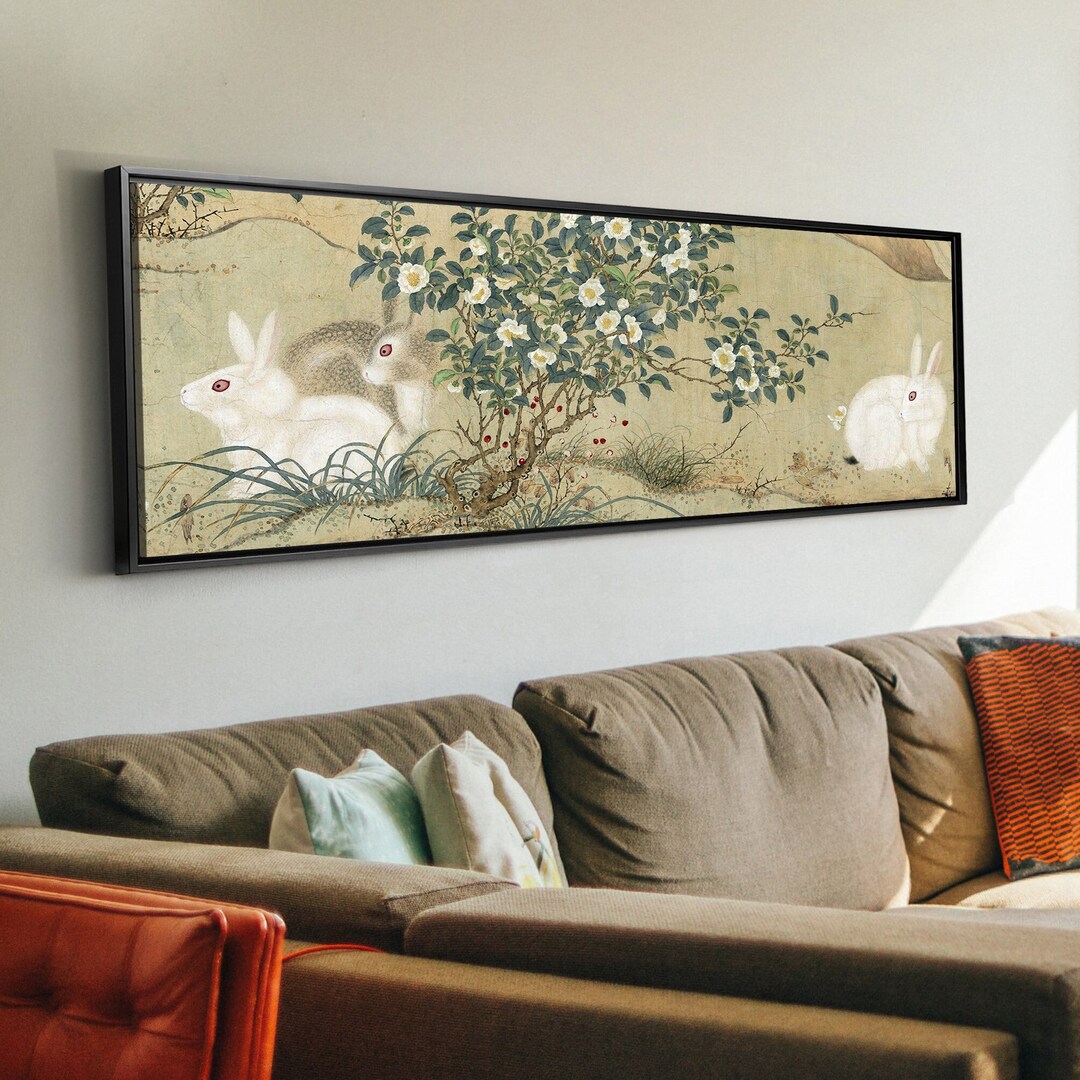 Liu Yongnian,rabbit Under Camellia Tree 2,chinese Painting,bedroom Wall