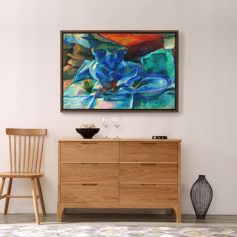 Umberto Boccioni, Nature morte de poterie, couverts et fruits, impression sur toile, art sur toile, art mural sur toile, art mural sur grande taille, art mural encadré, p2116 image 4