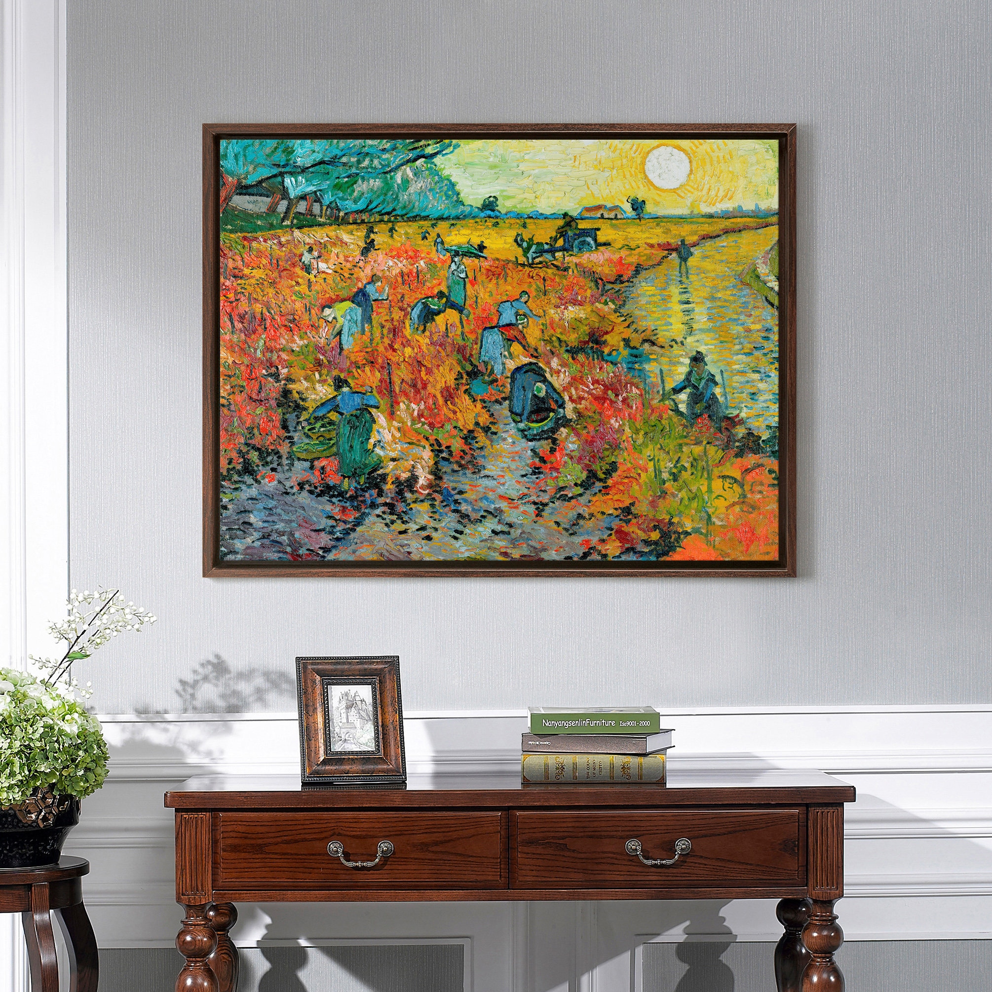 Vincent Van Gogh,The Red Vineyard  Red Vineyard At Arles,Montmajour,Canvas Print,Canvas Art,Canvas Wall Art,Large Wall Art,Framed Art,P1467