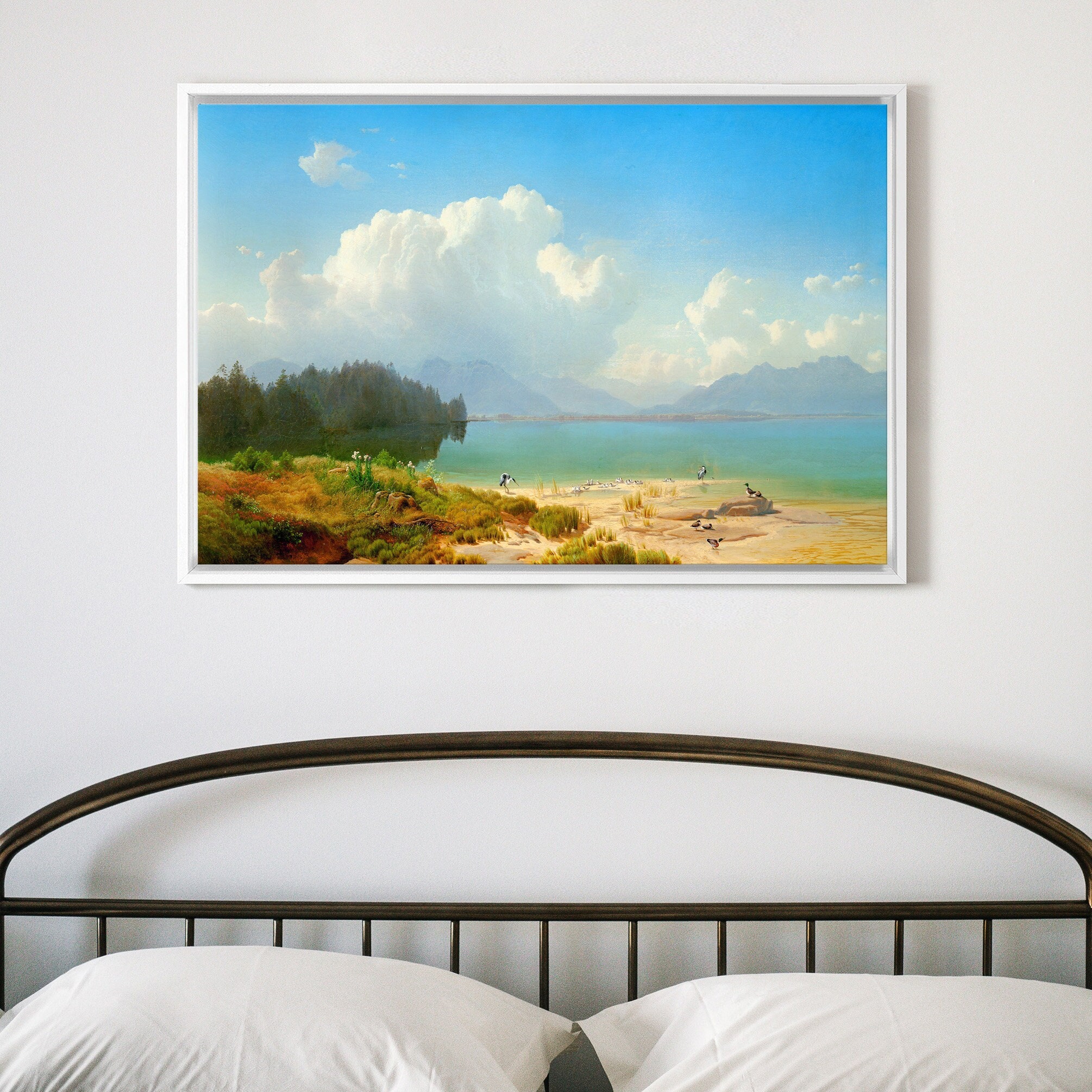 Max Haushofer,morning at Chiemsee,blue Lake Scenery,canvas Print