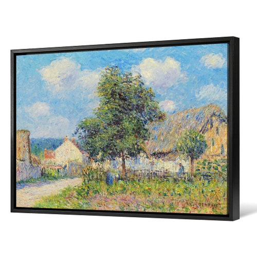 Gustave Loiseau,Farmhouse shops in Vaudreuil,large wall art,framed wall art,canvas wall art,large canvas,M4020