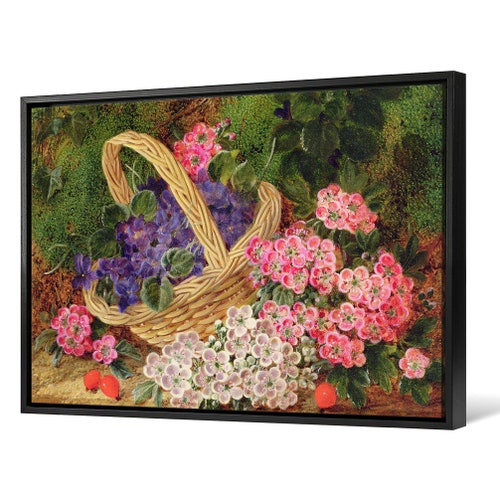 George Clare,Basket of Flowers,large wall art,framed shops wall art,canvas wall art,large canvas,M3853