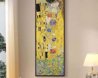 Gustav Klimt,The Kiss-2,Vertical Narrow Art,Large Wall Art,Framed Wall Art,Canvas Wall Art,M446