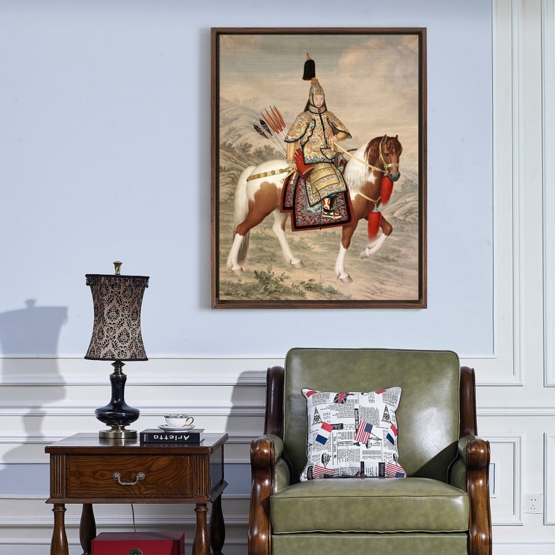 Lang shining,The Qianlong Emperor in shops Ceremonial Armor on Horseback,large wall art,framed wall art,canvas wall art,large canvas,M6313