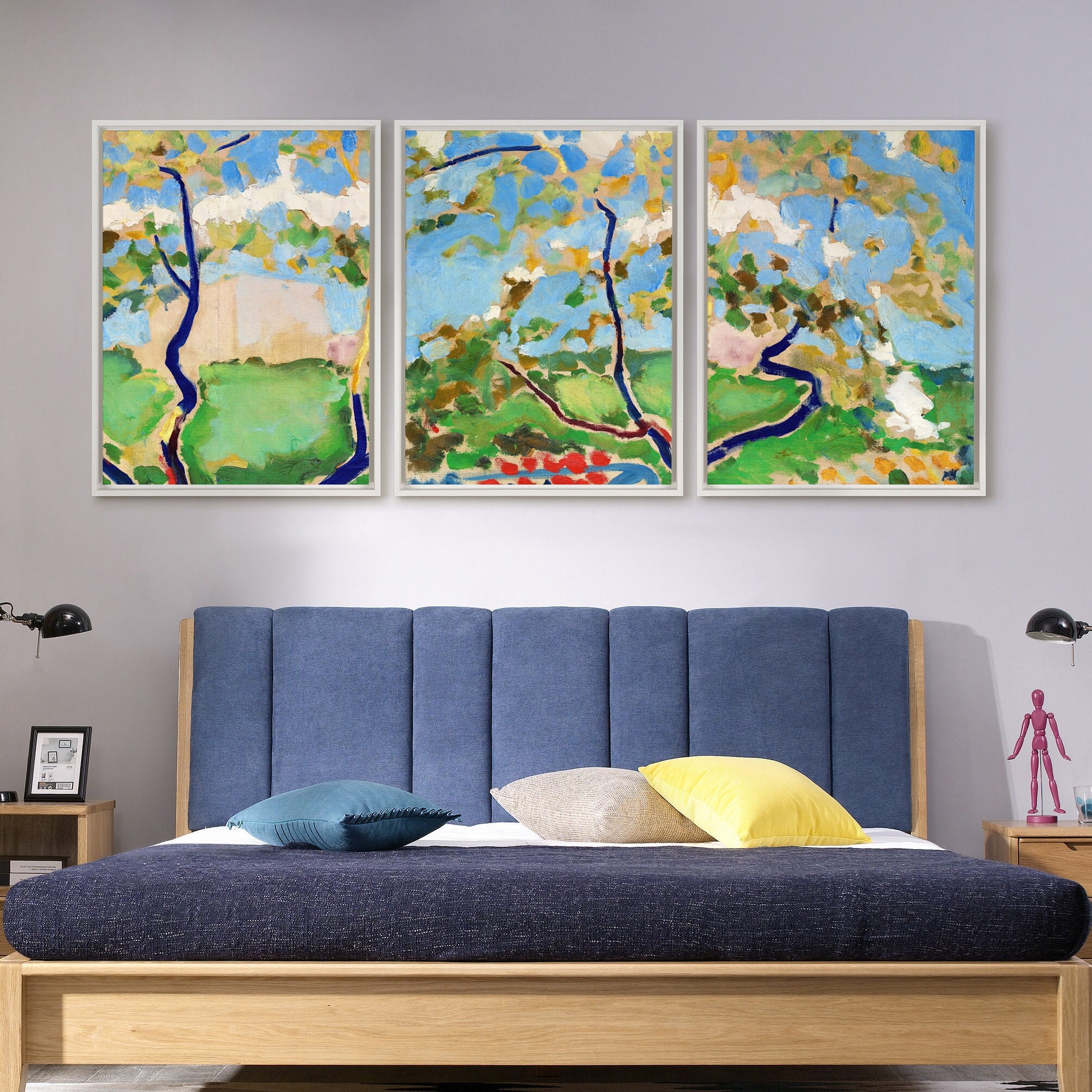 Kees Van Dongen,spring,sprouting Trees,set of 3 Wall Art,set of