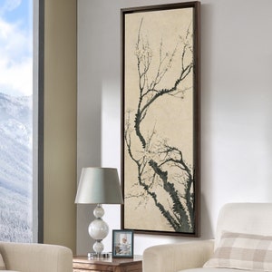 Wang Shishen,Plum Blossom Wall Art,Chinese Flower Prints,Vertical Narrow Art,Large Wall Art,Framed Wall Art,Canvas Wall Art,M788