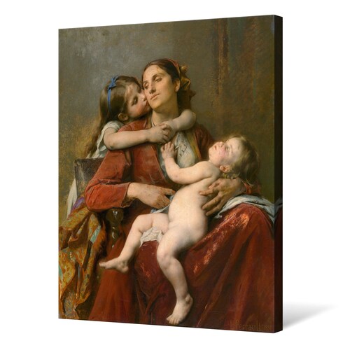 Leon Jean Bazile Perrault,Mothers Happiness,Mother and child,large wall art,framed wall shops art,canvas wall art,large canvas,M6319