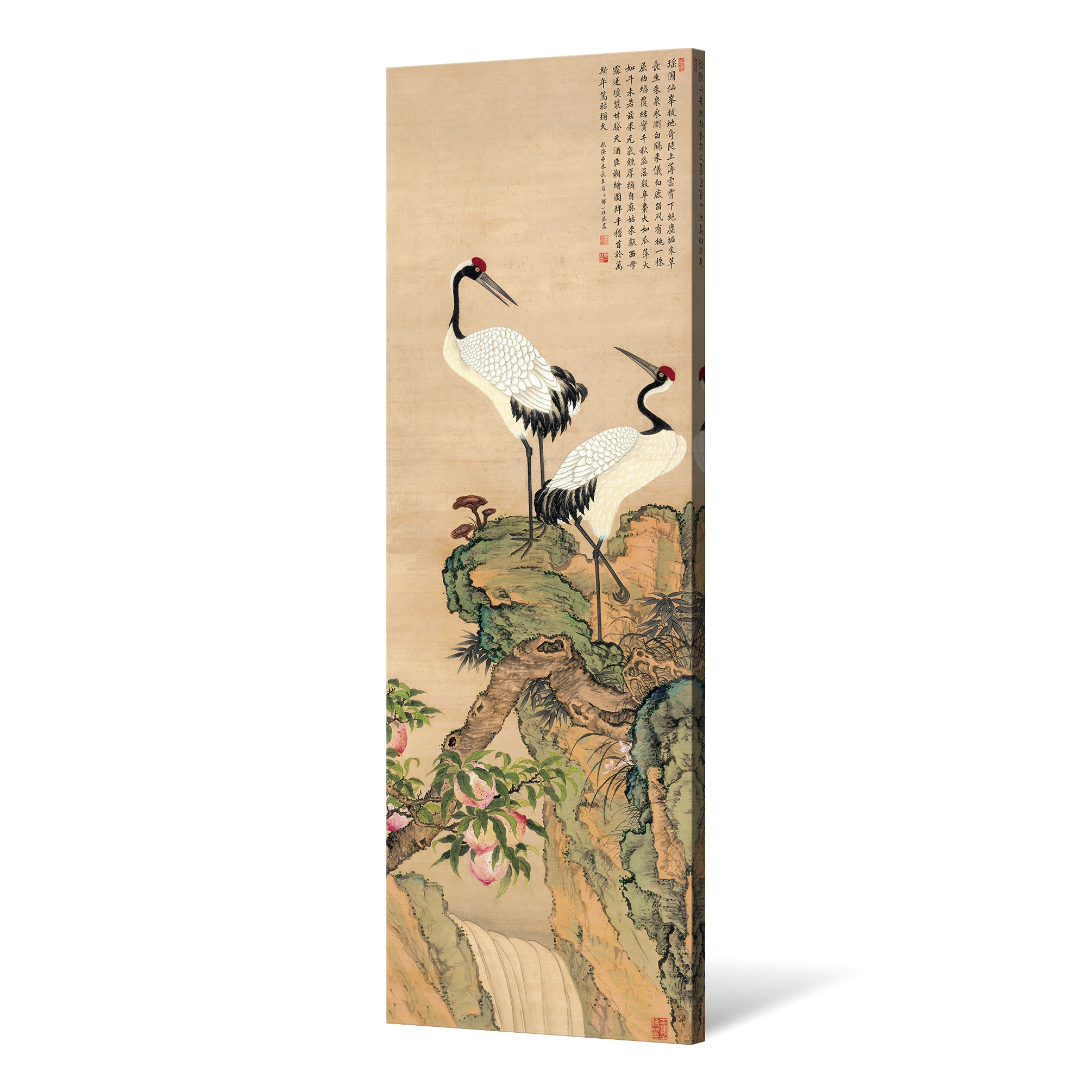 Zou Yigui,peach Trees and Cranes,asian Decor Canvas Artwork Zou Yigui,peach Trees and Cranes,asian Decor Canvas Artwork