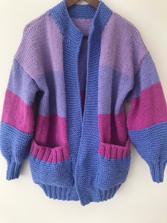 Chunky Hand Knit Cardigan, Handmade Cardigan, Cardigan With