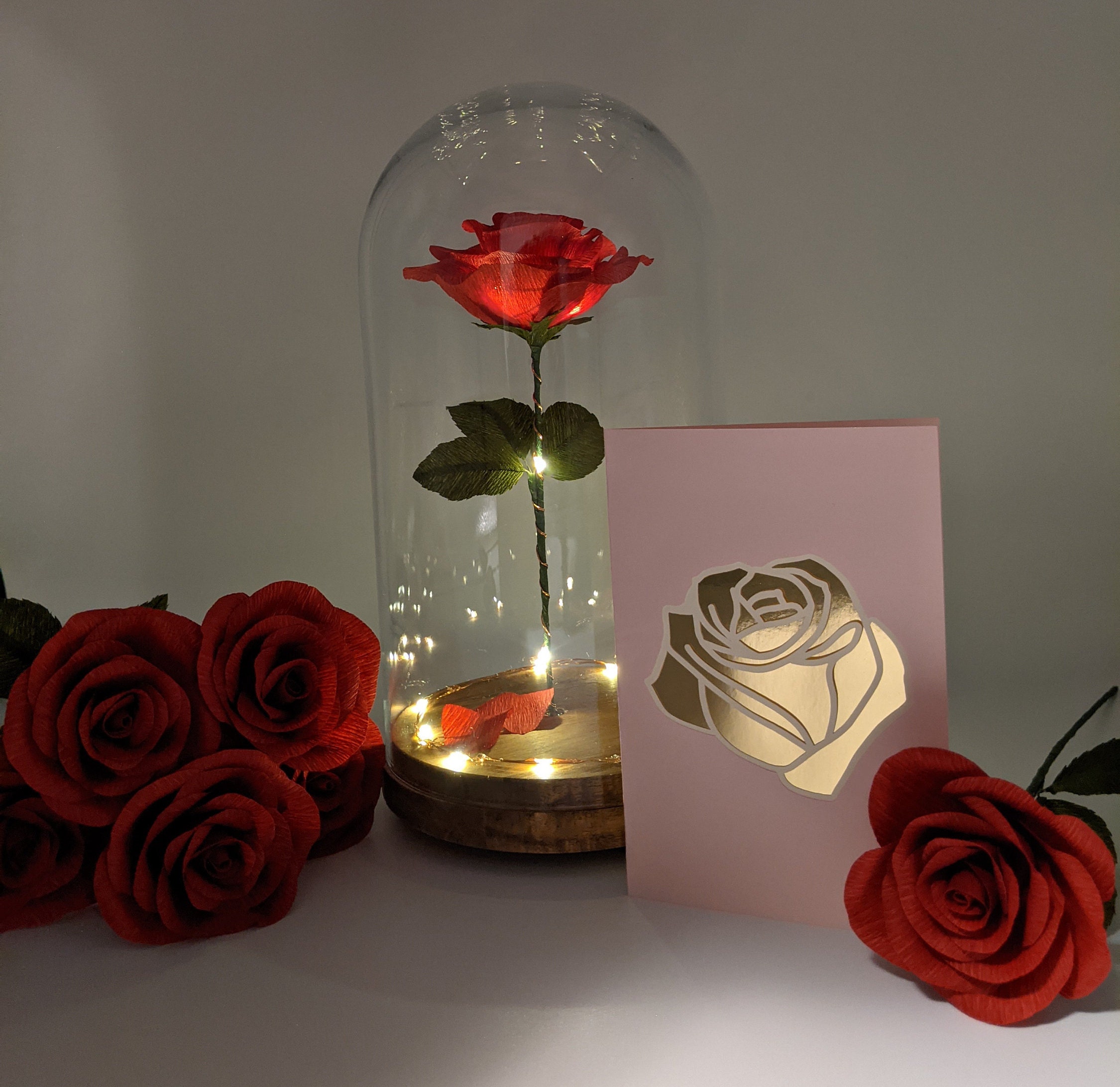 Forever Rose in a Glass Dome Card | Etsy