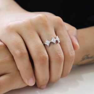 Moissanite Eternity Band - Dainty Moissanite Wedding Ring for Her - 925 Sterling Silver Half Eternity Women's Band - Lunar New Year Gift