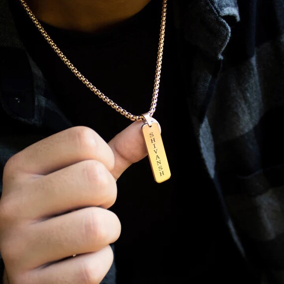 Free Engrave 925 Sterling Silver Engraved Custom Necklace for Men