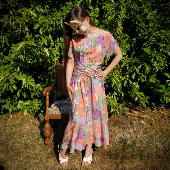 Maggy London 80's Floral Dress