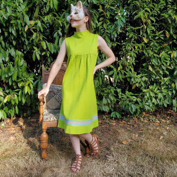60's Lime Green Midi Dress
