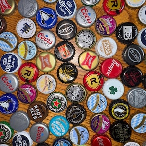 250 Assorted Beer Bottle Caps for Crafts - Minimal Dents, Assemblage Art