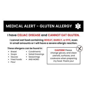 Tarjeta de identificación médica para celiaquía / Bilingüe en holandés e inglés / Descarga instantánea e imprimible