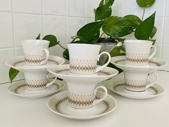 Bidasoa Espa a conjunto de 6 tazas y platillos de t caf dise ado