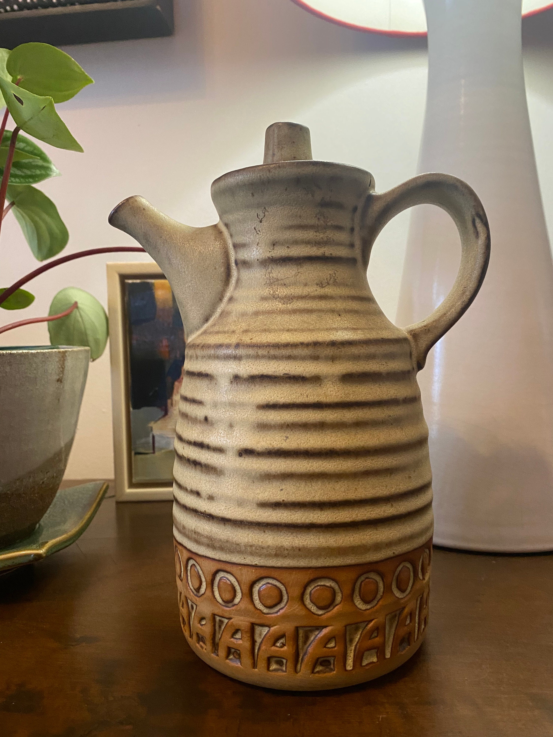 St Keynes Tremar Pottery Teapot/Coffee pot/Water jug 1970s, Made in Cornwall. 1.25 litre capacity