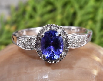 AAA Tanzanite Diamond Engagement Ring