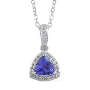 Premium AAA Tanzanite, Cambodian Zircon Sterling Silver Pendant With Chain-Tanzanite Pendant-Tanzanite Jewelry-Jewelry for Gift-MOM's Gift