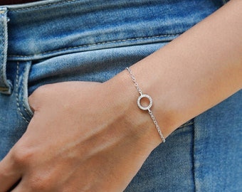 American Diamond Love Circle Bracelet in Silver-Chain Bracelet-bracelets for women-Diamond Bracelet-love bracelet-Diamond Jewelry-friendship