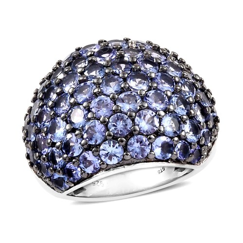 Tanzanite Rhinestone Dome Statement shops Ring in Silver