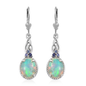 Genuine Ethiopian Welo Opal Dangle Earrings for Women- Dangle Earrings- Opal Gemstone- Silver Earrings- Minimalist Earring- Opal Earrings