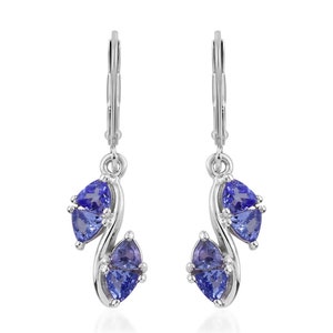AAA Tanzanite Sterling Silver Lever Back Earring-Tanzanite Earrings-Gemstone Earring-Natural Gemstone Earring-Wedding Earring-Gift for Mom