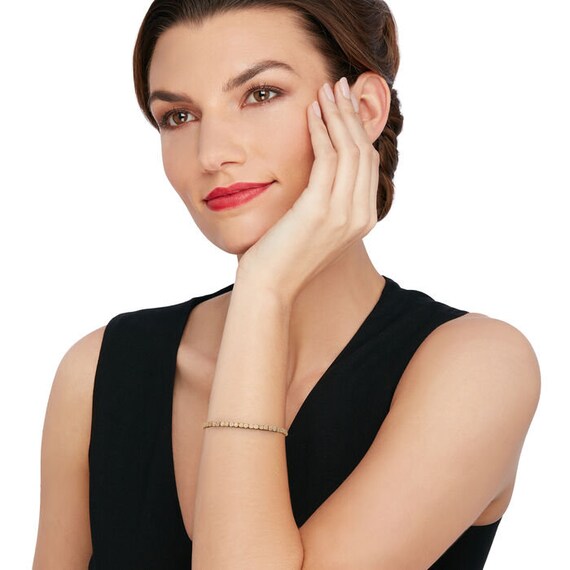 Diamond cluster deals bolo bracelet