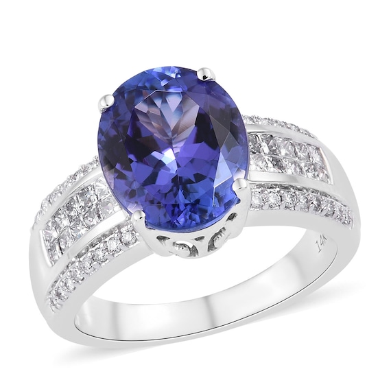 AAA Deep blue Tanzanite Oval Cut 10x8mm Gemstone and Diamond | Etsy