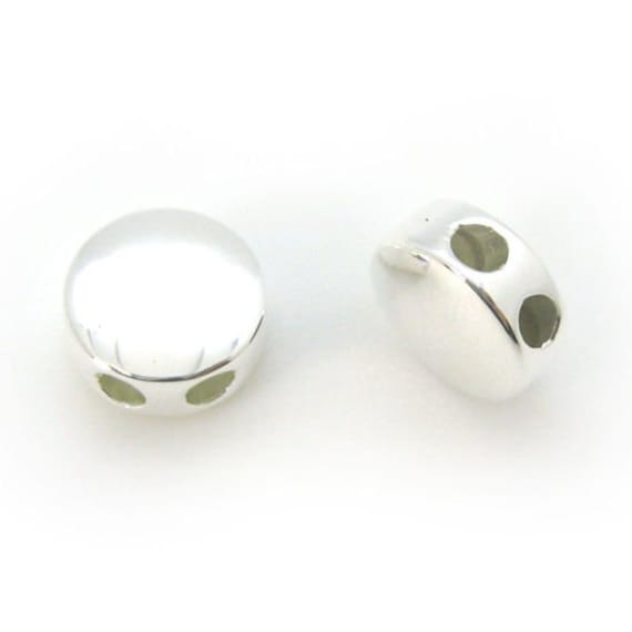 Sterling Silver Grommet Slider End Beads With Silicon for Etsy