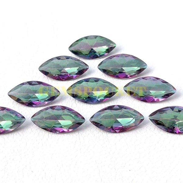 Mystic Topaz Cut Gemstone, Natural Mystic Topaz Faceted Cut Marquise Shape Gemstone, Mystic Topaz Cut Stone, Mystic Topaz Loose Gemstone Lot