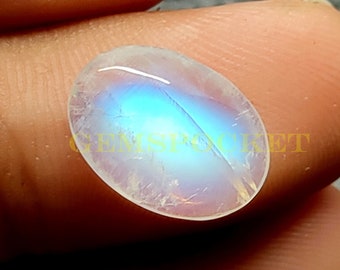 Rainbow Moonstone Cabochon, Natural Rainbow Moonstone Oval Cabochon, 14x10x4 MM, Rainbow Moonstone Gemstone, AAA Quality Moonstone Gemstone