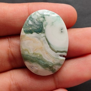 Saturn Chalcedony Cabochon: Natural Smooth Gemstone For Jewelry Supply