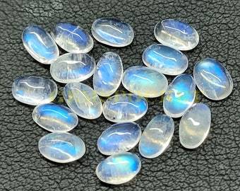 Rainbow Moonstone Cabochon, Natural Rainbow Moonstone Oval Cabochon, 5x3 MM, Fire Rainbow Moonstone Cabochon, AAA Quality Moonstone Gemstone