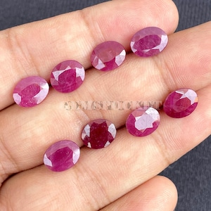 Natural Ruby Oval Cut Faceted Loose Gemstones For Jewelry Making & Collection(10x8 mm)