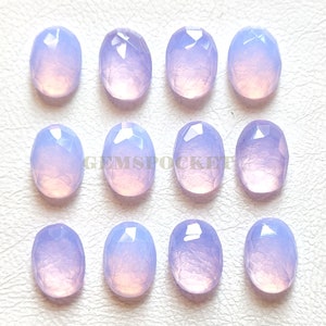 Lavender Quartz Cabochons: Rose Cut Oval Gemstone For Jewelry Making & Healing (10 Pieces Lot)