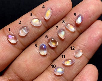 Beautiful Natural Rainbow Moonstone Smooth Mix Cabochon, AAA Quality Loose Gemstone For Making Jewelry