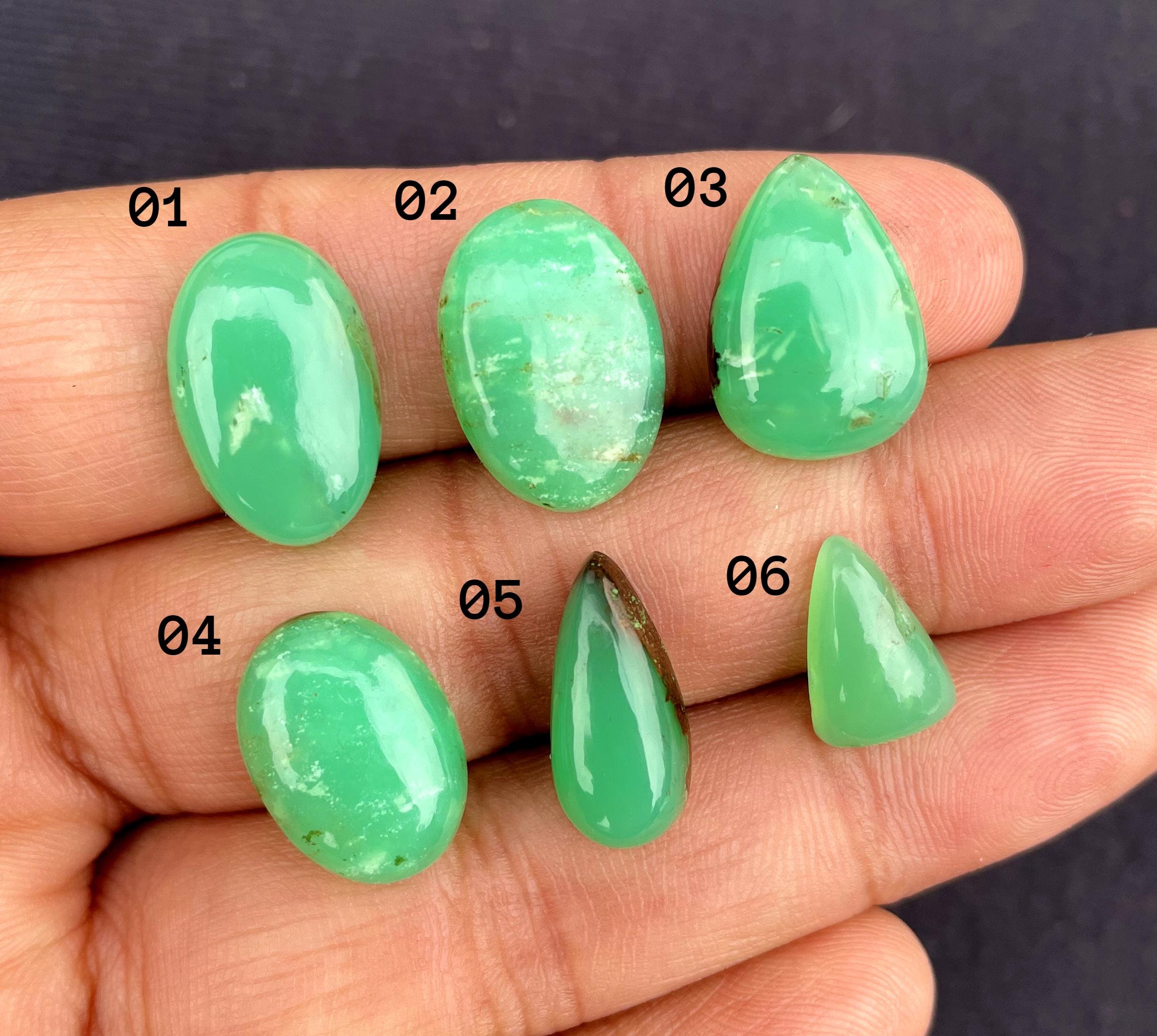 Beautiful Natural Australian Chrysoprase Smooth Mix Cabochon, AAA Quality Loose Gemstone For Making Jewelry