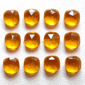 Citrine Quartz Gemstone Cabochon, Citrine Quartz Rose Cut Cushion Cabochon, Citrine Quartz Loose Gemstone, Citrine Quartz Lot, Quartz Lot