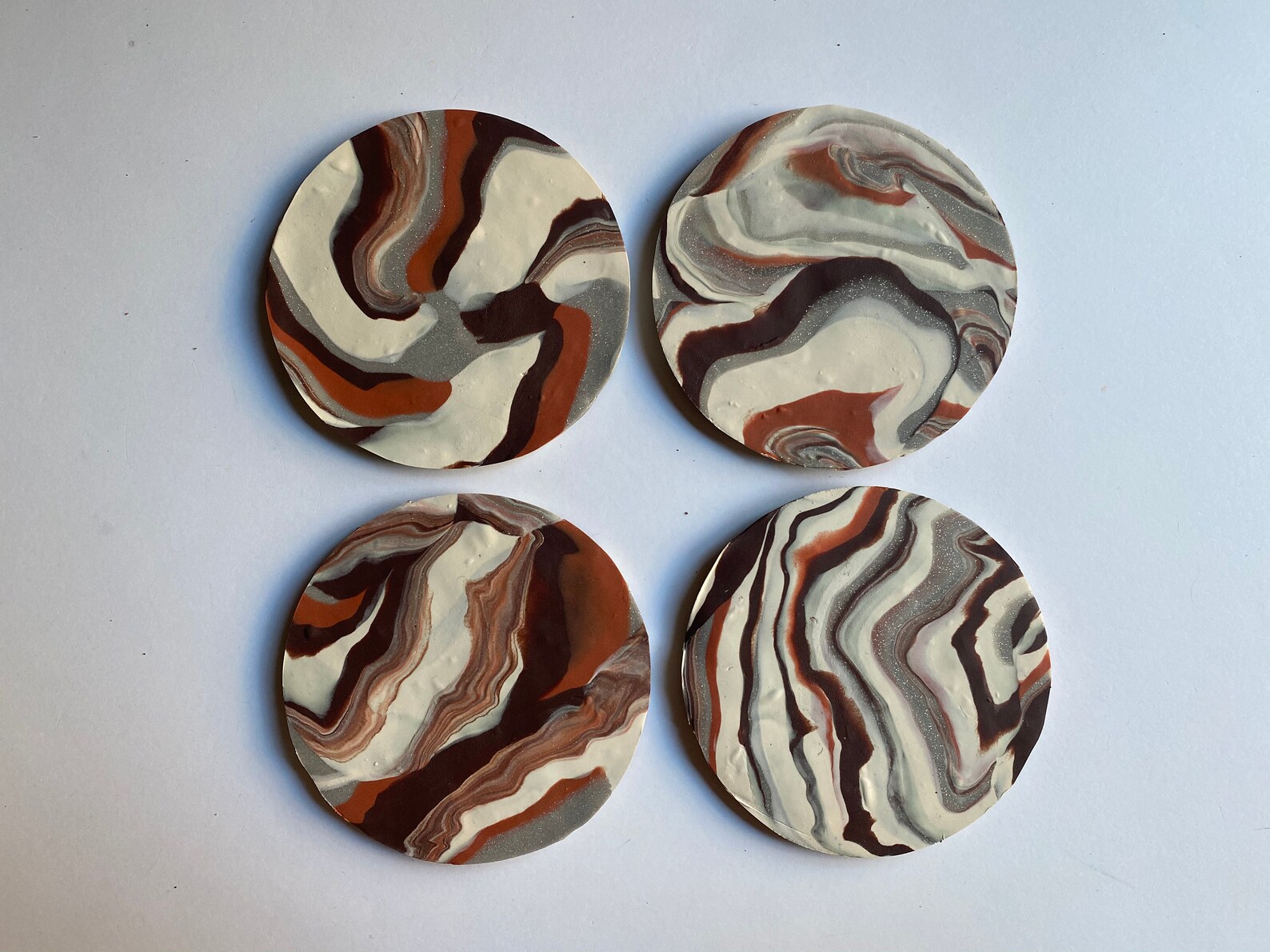 Clay Coasters Set of 4 Etsy