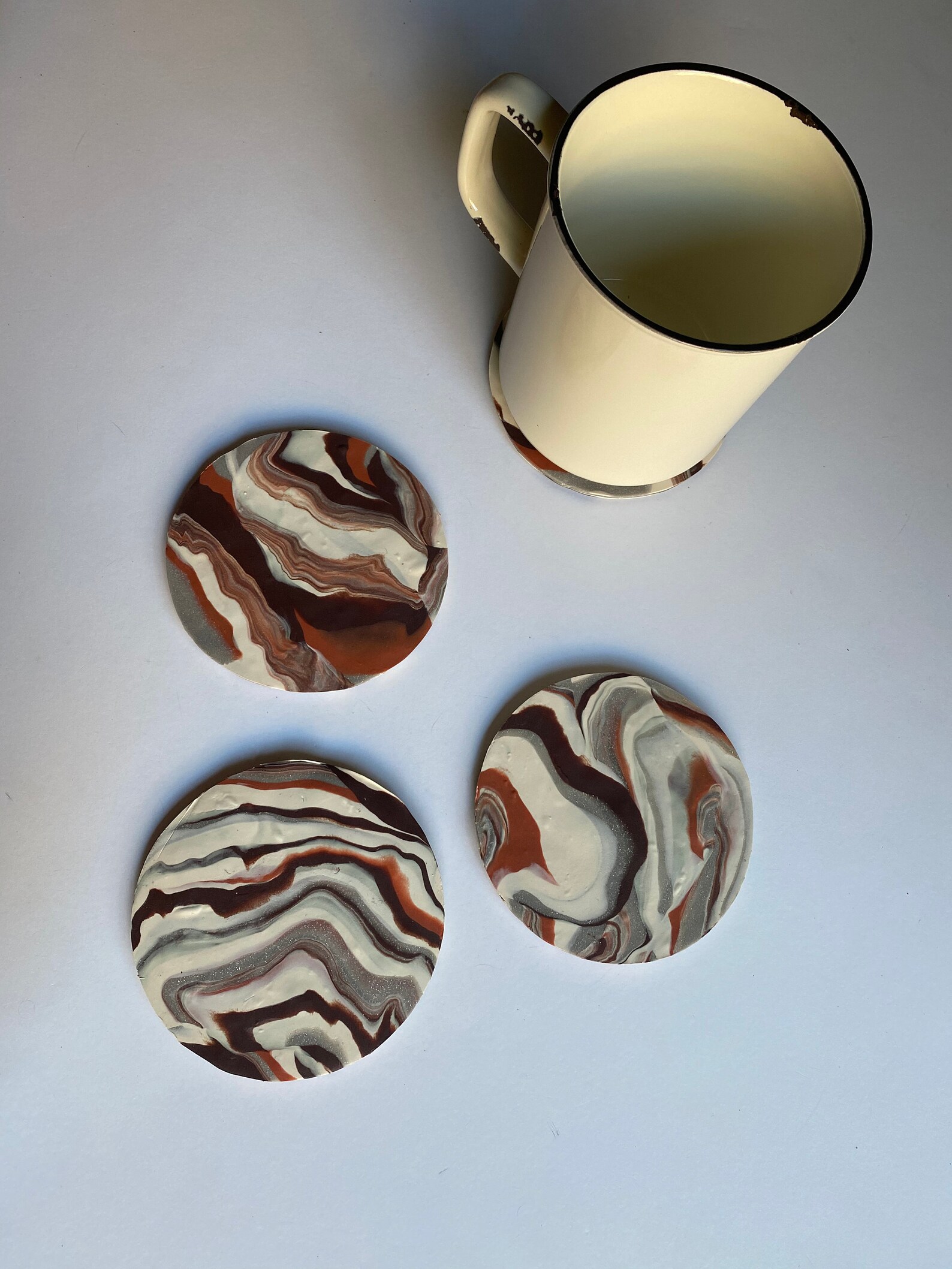Clay Coasters Set of 4 Etsy