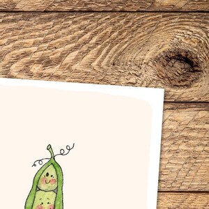 Erbsenschote Postkarte "Familie"
