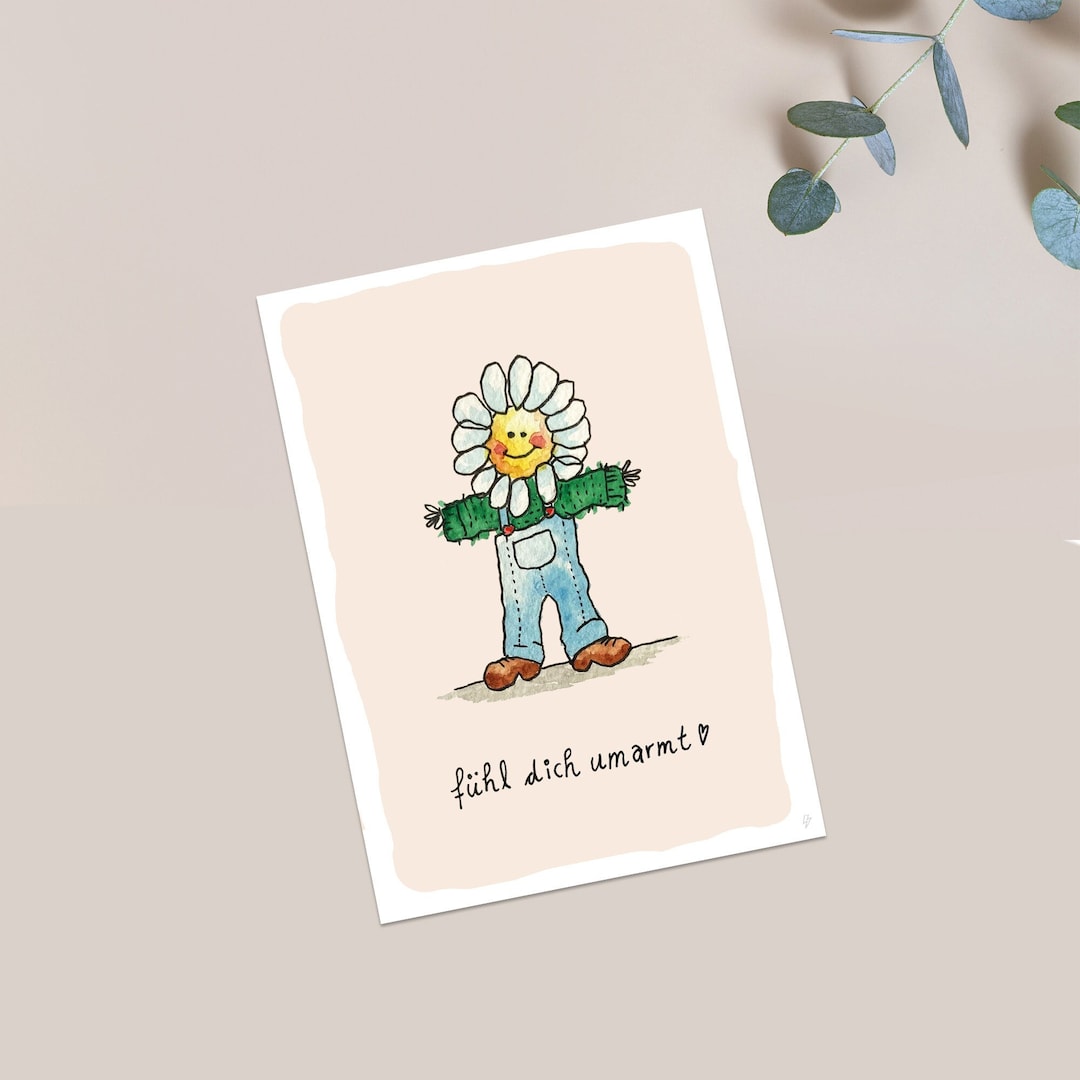 Karte fühl dich umarmt liebe Grüße senden Etsy.de