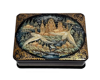 Painted Box,Small Jewelry Box,Small Trinket Box,Russia Decor,Russia Jewelry Box,Russia Box Trinket Box,Decorative Box,Ring Box