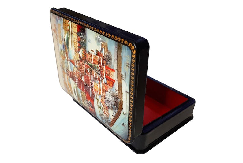 Basil/'s Cathedral Jewlery Box Room Decor Trinket Box Hand Painted in Russia Red Square Moscow.Kremlin Fedoskino Russian Lacquer Box St