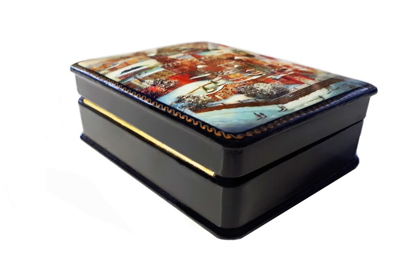 Basil/'s Cathedral Jewlery Box Room Decor Trinket Box Hand Painted in Russia Red Square Moscow.Kremlin Fedoskino Russian Lacquer Box St